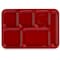 Carlisle Foodservice Right-Hand Compartment Tray, Red, PK24 614R05 - alternate 1