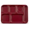 Carlisle Foodservice Right Hand 6 Comp Tray, Cranberry, PK12 4398885 - alternate 2
