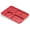 Carlisle Foodservice Lt Hand Hvy Wt, 6-Comp Tray, Red, PK12 4398005 - alternate 2