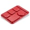 Carlisle Foodservice Lt Hand Hvy Wt, 6-Comp Tray, Red, PK12 4398005 - alternate 1