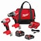 Milwaukee Tool M18 Compact Brushless 2-Tool Kit, Hammer Drill & Impact Driver, 2 Batteries, M18 & M12 Charger, Bag 3693-22CX - alternate 1