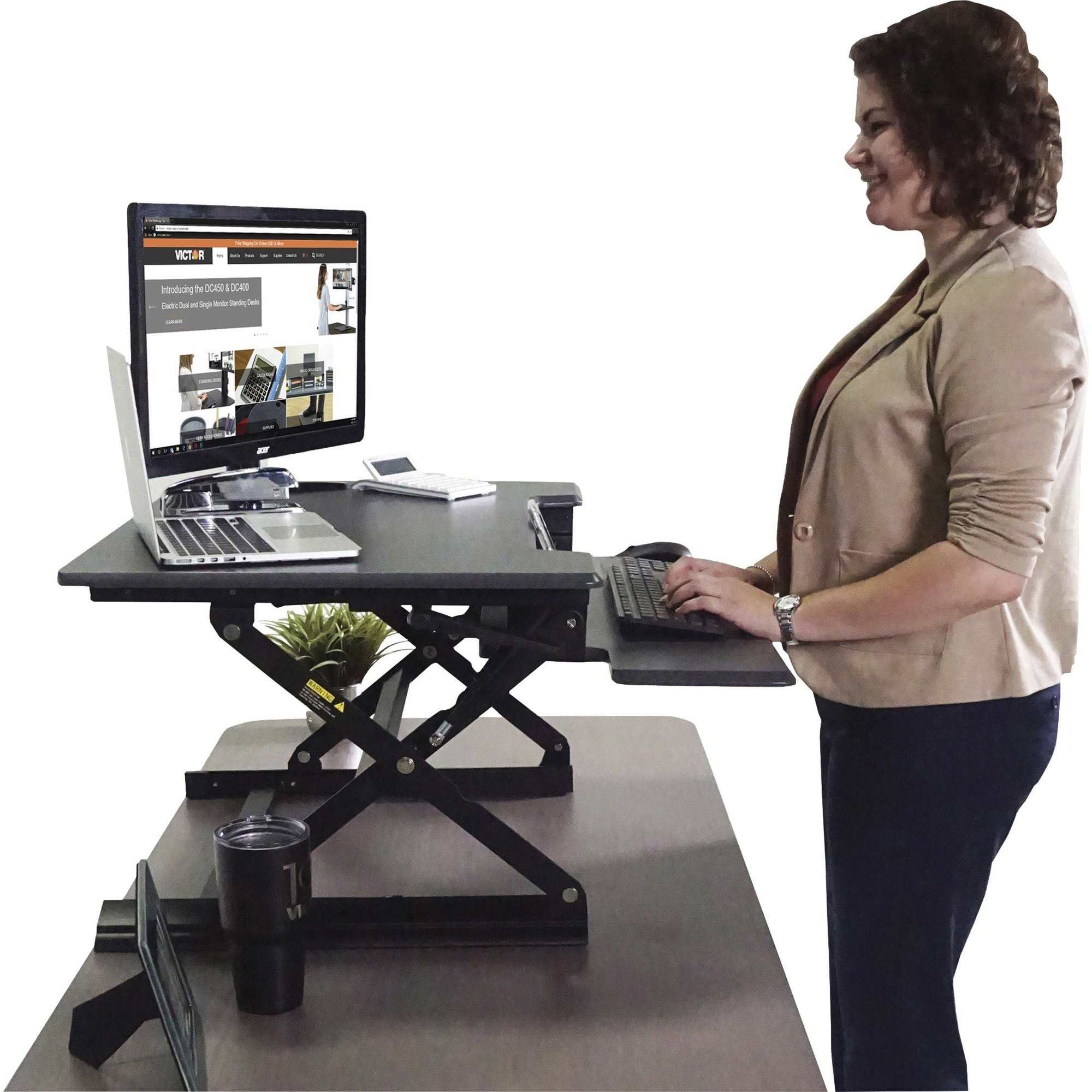 Victor Technology Standing Desk Riser, 31", Gray DCX710G - alternate 7