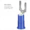 3M Fork Terminal, #10 Stud Size, 14 AWG, 1,000 V, Vinyl Insulated, Blue, Crimp Termination Only MV14-10FLX - alternate 4