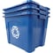 Rubbermaid Commercial 14 gal Rectangular Recycling Bin, Open Top, Satin Black/Satin Black, 1 Openings FG571473BLUE - alternate 2