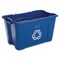 Rubbermaid Commercial 18 gal Rectangular Recycling Bin, Open Top, Nickel/Nickel, 1 Openings FG571873BLUE - alternate 2