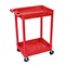 Zoro Select Utility Cart with Deep Lipped Plastic Shelves, 300 lb Load Capacity, 2 Shelves, 24 in L, 18 in W RDSTC11RD - alternate 3