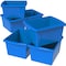 Storex Storage Bin, Blue, 6 PK 61451U06C - alternate 2