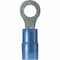 Panduit Ring Terminal, #8 Stud Size, 14 AWG, 600 V, Nylon Insulated, Blue, Crimp Termination Only, 100 PK PN14-8R-C - alternate 2