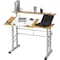 Safco Rectangle Split Level Drafting Table, 47.25 W, 29.75 L, 37.25 H, Woodgrain Melamine Top, Medium Oak 3965MO - alternate 2