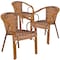 Flash Furniture Brown Rattan Patio Chair with Dark Red Frame, PK3 3-SDA-AD632009D-1-GG - alternate 5