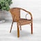 Flash Furniture Brown Rattan Patio Chair with Dark Red Frame, PK3 3-SDA-AD632009D-1-GG - alternate 1