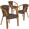 Flash Furniture Dark Brown Rattan Patio Chair with Red Frame, PK3 3-SDA-AD632009D-2-GG - alternate 4