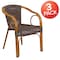 Flash Furniture Dark Brown Rattan Patio Chair with Red Frame, PK3 3-SDA-AD632009D-2-GG - alternate 6
