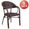 Flash Furniture 3PK Dark Brown Rattan Patio Chair with Red Frame 3-SDA-AD642003R-2-GG - alternate 5