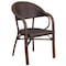 Flash Furniture 3PK Dark Brown Rattan Patio Chair with Red Frame 3-SDA-AD642003R-2-GG - alternate 4