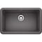 Blanco Ikon Silgranit 30" Apron Front, Cinder, Apron Front Mount, 0 Hole 401779 - alternate 1