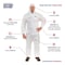 Bodyfilter 95+ Disposable Coverallss, Hooded Coverall, M, Laminated Nonwoven, Elastic Wrist, Elastic Ankle, White 4028-M - alternate 3