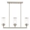 Livex Lighting Hillcrest 3 Light Brushed Nickel Linear Chandelier 40473-91 - alternate 4