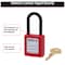 Master Lock Lockout Padlock, Keyed Different, Thermoplastic, 1 1/2 in Shackle, Polypropylene, English, Red 406RED - alternate 11