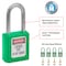 Master Lock Zenex Thermoplastic Safety Padlock, 1-1/2 in Wide with 1-1/2 in Shackle, Green 410GRN - alternate 7