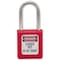 Master Lock Lockout Padlock, Keyed Different, Thermoplastic, Standard Body, Steel, Red 410RED - alternate 4
