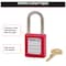 Master Lock Lockout Padlock, Keyed Different, Thermoplastic, Standard Body, Steel, Red 410RED - alternate 8