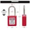 Master Lock Lockout Padlock, Keyed Different, Thermoplastic, Standard Body, Steel, Red 410RED - alternate 2