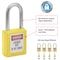 Master Lock Zenex Thermoplastic Safety Padlock, 1-1/2 in Wide with 1-1/2 in Tall Shackle, Yellow 410YLW - alternate 5