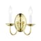 Livex Lighting Home Basics 2 Light Polished Brass Wall Sconce 4152-02 - alternate 1