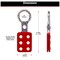 Master Lock Lockout Tagout Safety Hasp, Snap-On, 1 in Jaw Clearance, Aluminum, Red 416 - alternate 6
