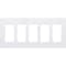 Lutron Designer Wall Plates, Number of Gangs: 5 Thermoset, Gloss Finish, White CW-5-WH - alternate 2