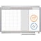Mastervision Calendar Planning Board, Steel, 26 in, 42 1/2 in, Aluminum Frame, White/Gray, Matte GA0397830 - alternate 7