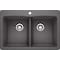 Blanco Diamond Silgranit 50/50 Double Bowl Dual Mount Kitchen Sink - Cinder 441466 - alternate 1