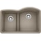 Blanco Diamond Silgranit 40/60 Double Bowl Undermount Kitchen Sink with Low Divide - Truffle 441608 - alternate 1