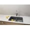 Blanco Diamond Silgranit 50/50 Double Bowl Undermount Kitchen Sink with Low Divide - Cinder 442071 - alternate 2