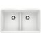 Blanco Diamond Silgranit 50/50 Double Bowl Undermount Kitchen Sink with Low Divide - White 442074 - alternate 1