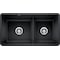 Blanco Precis Silgranit Reversible 60/40 Double Bowl Undermount Kitchen Sink with Low Divide - Anthracite 442525 - alternate 1