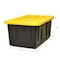 Durabilt Stackable Storage Tote W/ Lid, 27 gal, 30-3/4 in L x 20-1/2 in W x 14-3/8 in H, Black, Yellow 4427GRBKYL.04 - alternate 4