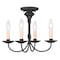 Livex Lighting Heritage 4 Light Black Convertible Mini Chandelier/Ceiling Mount 4524-04 - alternate 2