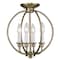 Livex Lighting Milania 4 Light Antique Brass Convertible Chandelier/Ceiling Mount 4664-01 - alternate 2