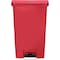 Rubbermaid Commercial Slim Jim Step-On 18 gal Rectangular Slim-Profile Plastic Can, Red, Foot Pedal, Plastic, 13 in 1883568 - alternate 4