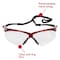 Kleenguard V30 Nemesis Safety Glasses, Anti-Fog & Anti-Scratch, Wraparound, Red Frame, Clear Lens 47378 - alternate 3