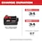 Milwaukee Tool M18 REDLITHIUM XC3.0 Battery, 3.0Ah, Extended Capacity, 18V, Li-Ion Battery 48-11-1828 - alternate 9