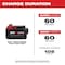 Milwaukee Tool M18 REDLITHIUM XC5.0 Battery, 5.0Ah, Extended Capacity, 18V, Li-Ion, Batteries, 2PK 48-11-1852 - alternate 3