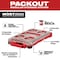 Milwaukee Tool PACKOUT Tool Case, 5 Compartments, 9-3/4 in W x 15-1/4 in D x 2-1/2 in H, Red, Plastic 48-22-8436 - alternate 2