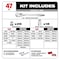 Milwaukee Tool 47pc 1/2" Drive Metric & SAE Ratchet and Socket Set with FOUR FLAT Sides 48-22-9010 - alternate 2