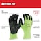Milwaukee Tool High Visibility Cut Level 1 Polyurethane Dipped Gloves - X-Large, Polyurethane, Smooth, Palm, Lime 48-73-8913 - alternate 9