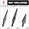 Milwaukee Tool Step Drill Bit Set, High Speed Steel, Black Oxide, 3-Piece 48-89-9221 - alternate 3
