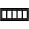 Lutron Designer Wall Plates, Number of Gangs: 5 Gloss Finish, Brown CW-5-BR - alternate 2