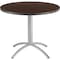 Iceberg CafeWorks Cafe/Breakroom Table, Walnut Top, Silver Frame, 36 in Dia x 30 in H 65624 - alternate 6